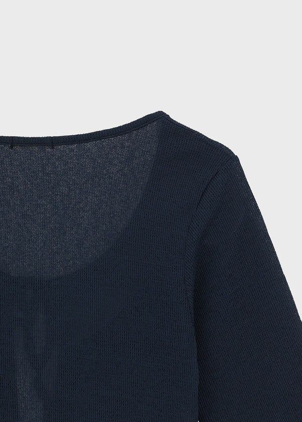 Binding 3/4 length knit cardigan