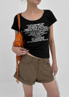 Miya Lettering U-neck Short Sleeve T-shirt