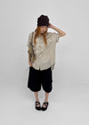 Optical Summer Roll-up Short Sleeve Shirt
