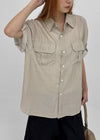Optical Summer Roll-up Short Sleeve Shirt