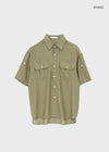 Optical Summer Roll-up Short Sleeve Shirt