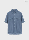 Optical Summer Roll-up Short Sleeve Shirt