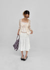 Binding 3/4 length knit cardigan
