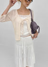 Binding 3/4 length knit cardigan