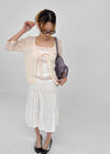Binding 3/4 length knit cardigan