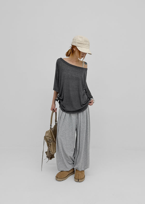 Chaser See-through Off-Shoulder Short-Sleeve Tee