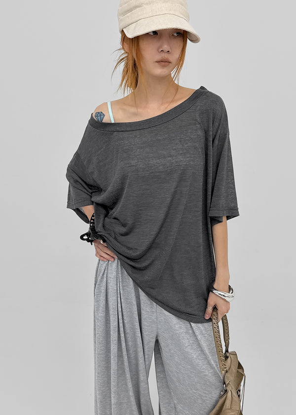 Chaser See-through Off-Shoulder Short-Sleeve Tee
