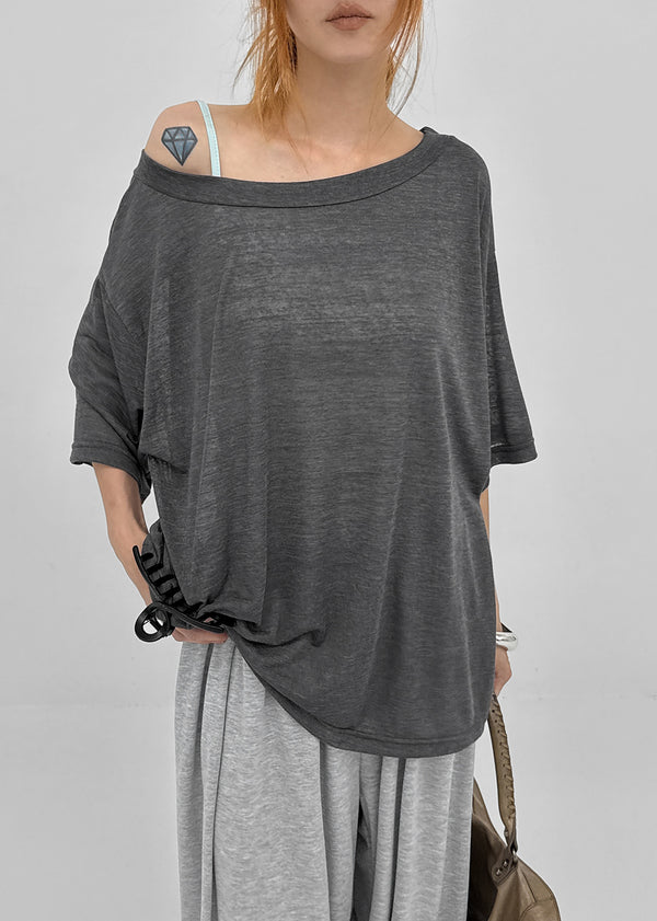 Chaser See-through Off-Shoulder Short-Sleeve Tee