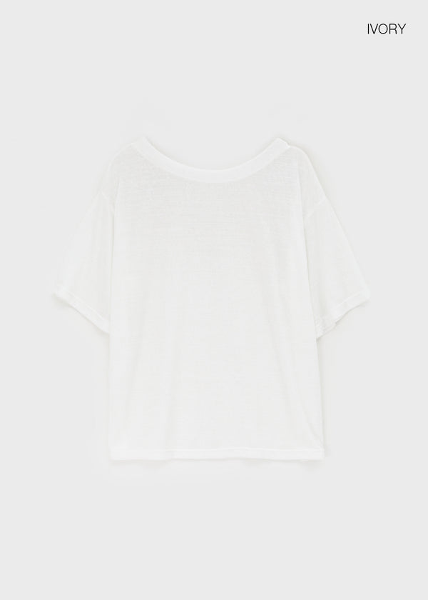Chaser See-through Off-Shoulder Short-Sleeve Tee
