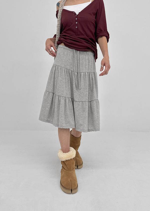 Vapor tiered midi skirt