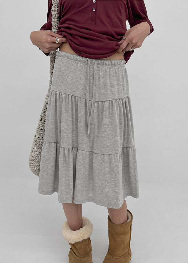 Vapor tiered midi skirt
