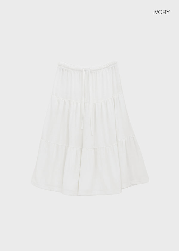 Vapor tiered midi skirt