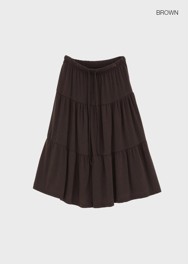 Vapor tiered midi skirt