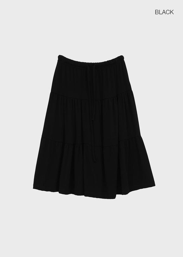 Vapor tiered midi skirt