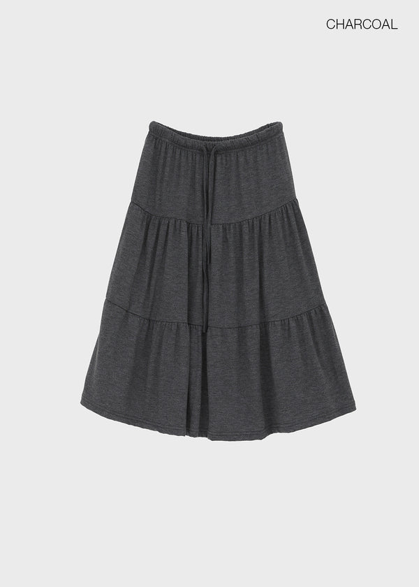 Vapor tiered midi skirt