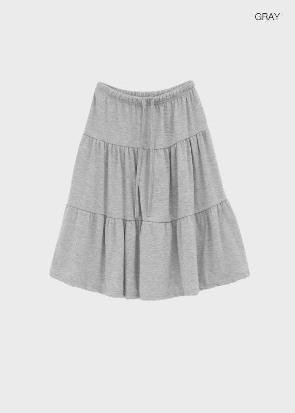 Vapor tiered midi skirt