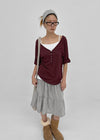 Kujan Button Roll-up 3/4 Sleeve T-shirt