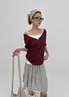 Kujan Button Roll-up 3/4 Sleeve T-shirt