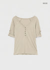 Kujan Button Roll-up 3/4 Sleeve T-shirt