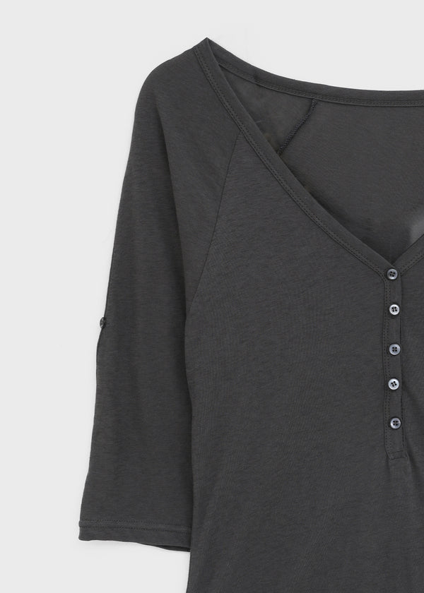 Kujan Button Roll-up 3/4 Sleeve T-shirt
