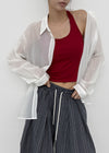 (UNISEX) Ducl Stripe Balloon Elastic Waist Pants