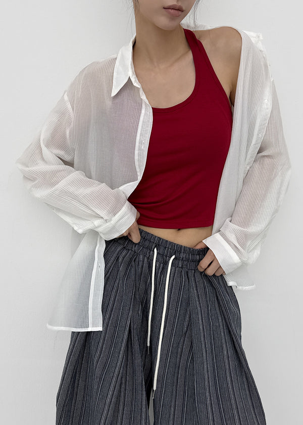 (UNISEX) Ducl Stripe Balloon Elastic Waist Pants