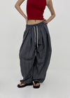 (UNISEX) Ducl Stripe Balloon Elastic Waist Pants