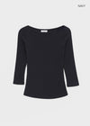 Wikiver Boat Neck Tencel 3/4 Bootie