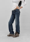 Wippole Low-waisted Straight Denim Pants