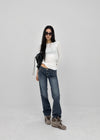 Wikiver Boat Neck Tencel 3/4 Bootie