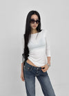 Wikiver Boat Neck Tencel 3/4 Bootie
