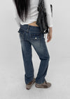 Wippole Low-waisted Straight Denim Pants
