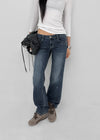 Wippole Low-waisted Straight Denim Pants
