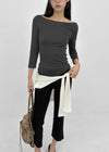 Wikiver Boat Neck Tencel 3/4 Bootie