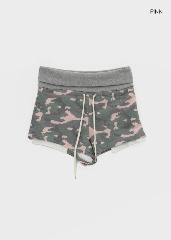 Whikit Camo Folding Elastic Shorts