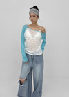 Lock Damage Wide Denim Pants