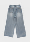 Lock Damage Wide Denim Pants