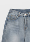 Lock Damage Wide Denim Pants
