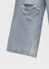 Lock Damage Wide Denim Pants