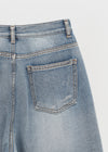 Lock Damage Wide Denim Pants