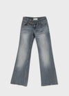 Warped low-waisted wide bootcut denim pants
