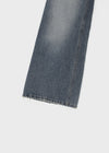 Warped low-waisted wide bootcut denim pants