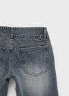 Warped low-waisted wide bootcut denim pants