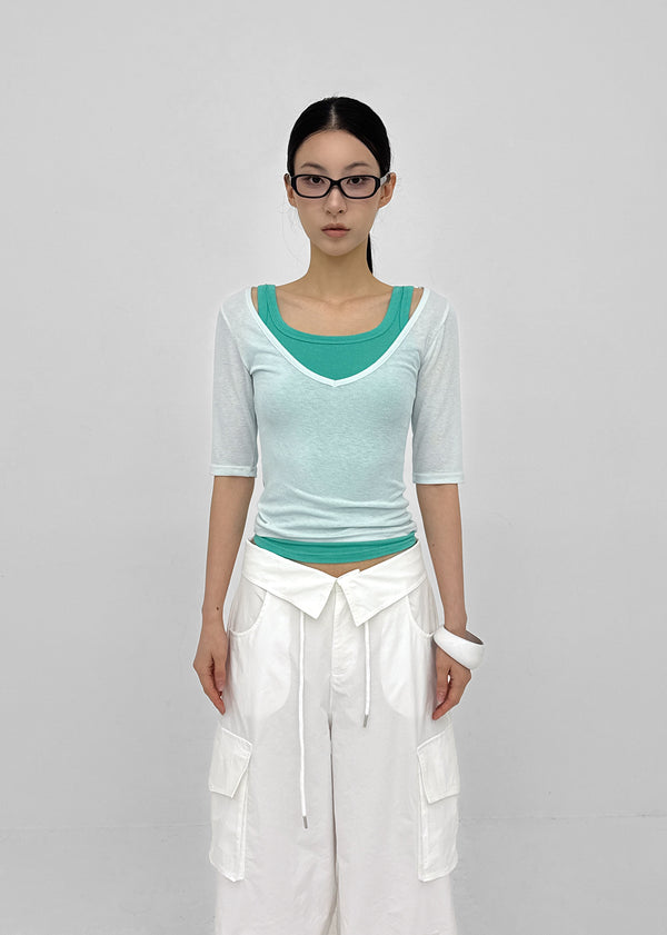 Lopopong Deep V-neck Sleeveless Tee