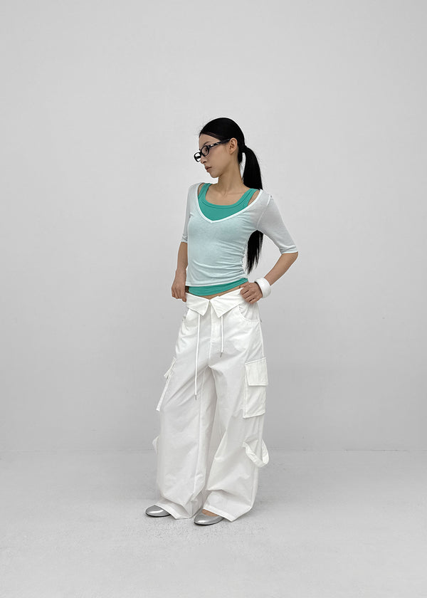 Lopopong Deep V-neck Sleeveless Tee