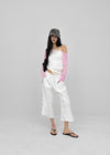 Cup Button Capri Elastic Pants