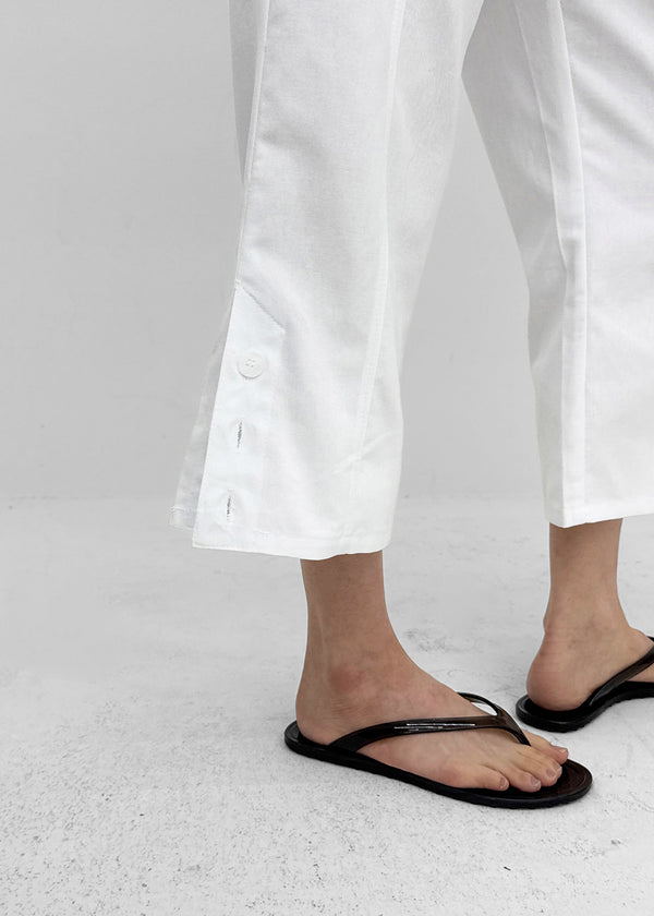 Cup Button Capri Elastic Pants