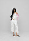 Cup Button Capri Elastic Pants