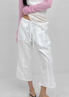 Cup Button Capri Elastic Pants