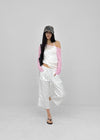 Cup Button Capri Elastic Pants
